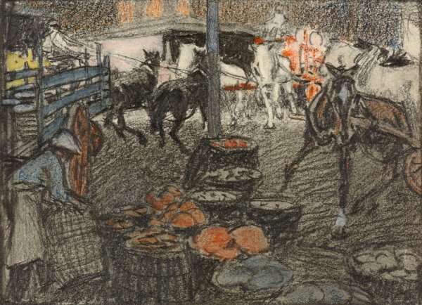 Untitled by Edward Penfield - Hand-Painted Oil Painting Reproduction