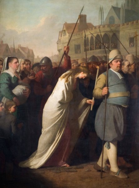 Jane Shore Led In Penance To Saint Paul's  by Edward Penny - Hand-Painted Oil Painting Reproduction