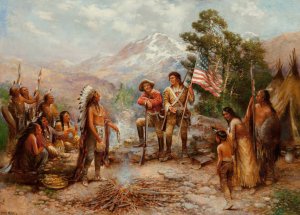 Fifteen Stripes, Fifteen Stars by Edward Percy Moran Oil Painting