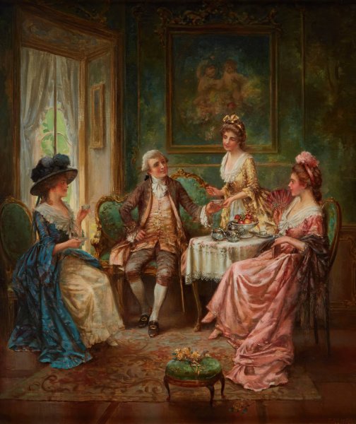 Main Product Photo of Tea Time Painting by Edward Percy Moran