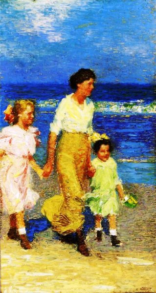 Main Product Photo of A Walk on the Beach Painting by Edward Potthast