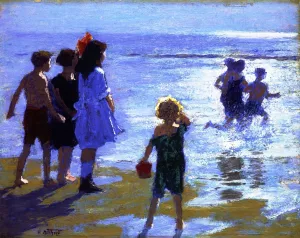 At Low Tide by Edward Potthast - Oil Painting Reproduction