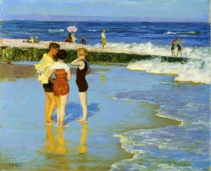 At Rockaway Beach painting by Edward Potthast