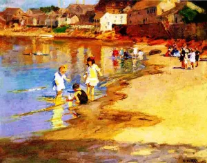 At the Beach by Edward Potthast - Oil Painting Reproduction