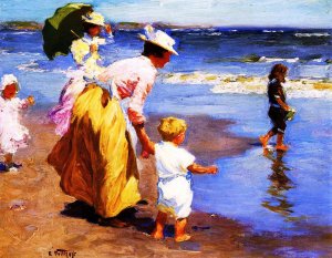 At the Beach Oil painting by Edward Potthast