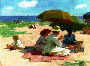 At the Beach by Edward Potthast Oil Painting