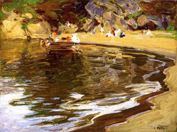 Main Product Photo of Bathers in a Cove Painting by Edward Potthast