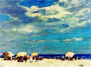Beach Scene 2 Oil painting by Edward Potthast