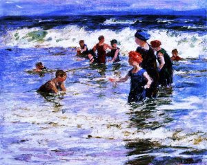 Beach Scene 5 Oil painting by Edward Potthast