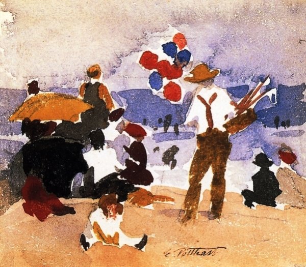 Beach Scene 6 by Edward Potthast - Hand-Painted Oil Painting Reproduction