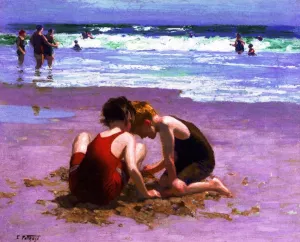 Beach Scene 7 by Edward Potthast - Oil Painting Reproduction