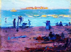 Beach Scene 8 Oil painting by Edward Potthast