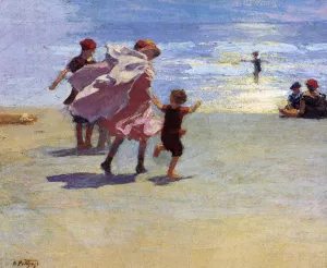 Brighton Beach by Edward Potthast Oil Painting