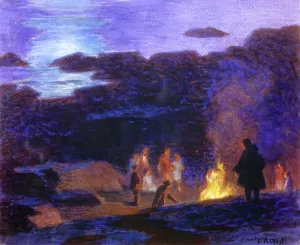 Campfire by Edward Potthast Oil Painting
