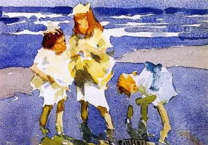 Children at the Shore by Edward Potthast Oil Painting