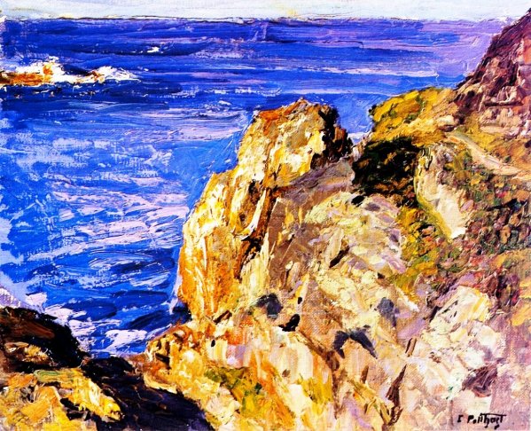 Main Product Photo of Cliff to the Ocean Painting by Edward Potthast