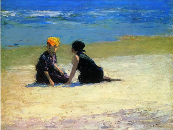 Main Product Photo of Confidences Painting by Edward Potthast