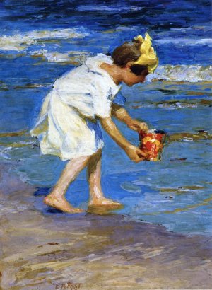 Girl with a Bucket Oil painting by Edward Potthast