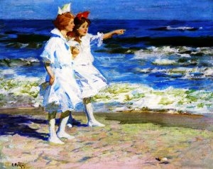 Girls On The Beach Oil painting by Edward Potthast