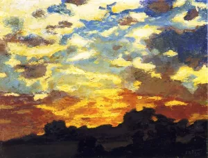 Golden Sunset by Edward Potthast - Oil Painting Reproduction