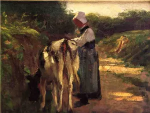 Grazing by the Roadside painting by Edward Potthast