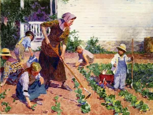 In the Garden painting by Edward Potthast