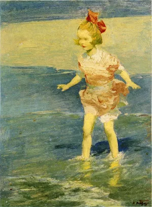 In the Surf by Edward Potthast - Oil Painting Reproduction