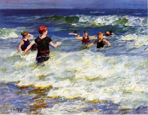 In the Surf Oil painting by Edward Potthast