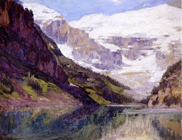 Lake Louise by Edward Potthast - Hand-Painted Oil Painting Reproduction