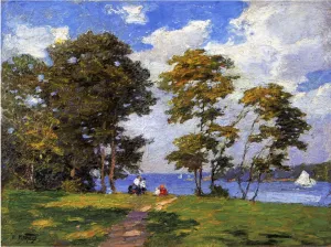 Landscape by the Shore also known as The Picnic by Edward Potthast - Oil Painting Reproduction