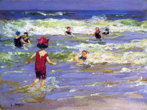 Little Sea Bather by Edward Potthast Oil Painting