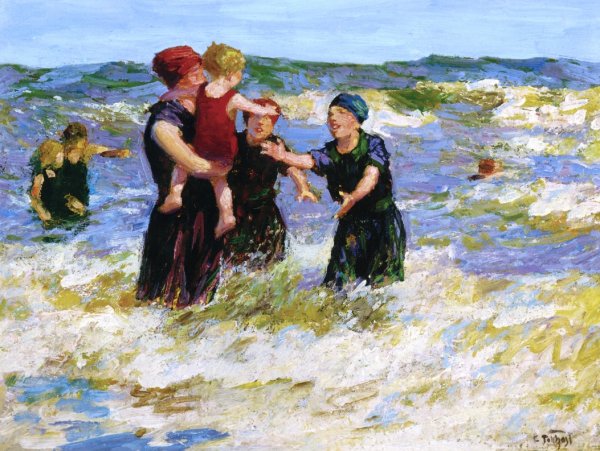 Main Product Photo of Making Friends Painting by Edward Potthast