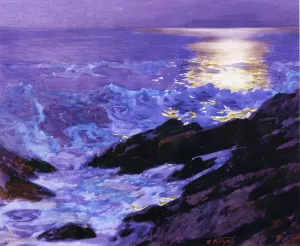 Moonlight on the Coast by Edward Potthast Oil Painting
