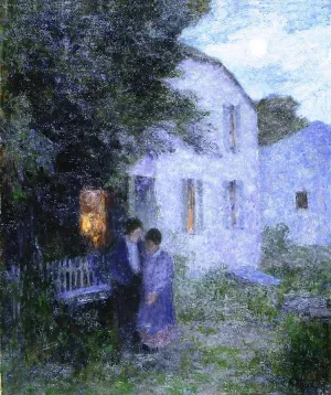 Moonlight Stroll by Edward Potthast Oil Painting