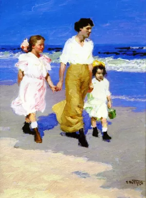 On the Beach II by Edward Potthast - Oil Painting Reproduction