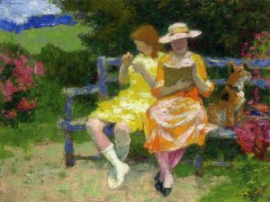 Park Bench Oil painting by Edward Potthast