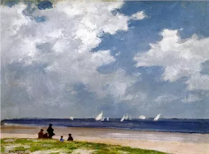 Sailboats off Far Rockaway by Edward Potthast - Oil Painting Reproduction