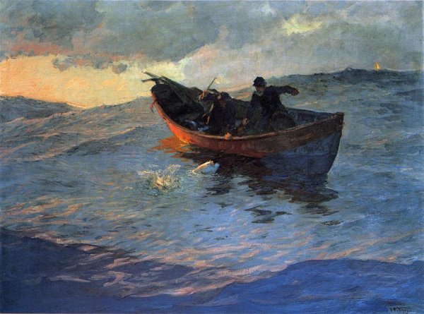 Main Product Photo of Struggle for the Catch Painting by Edward Potthast