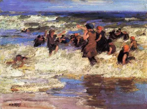 Surf Bathing by Edward Potthast Oil Painting