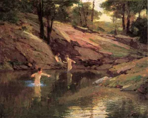 The Swimming Hole by Edward Potthast - Oil Painting Reproduction