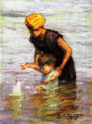 Toy Boat by Edward Potthast Oil Painting