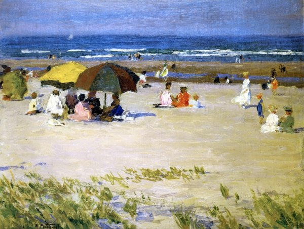 Main Product Photo of Woman with White Robe Painting by Edward Potthast