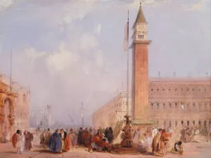 The Piazzetta, Venice by Edward Pritchett Oil Painting