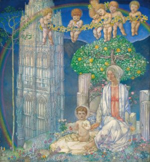 Our Lady of Promise by Edward Reginald Frampton Oil Painting