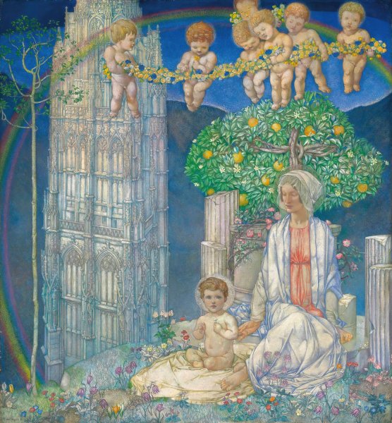 Our Lady of Promise  by Edward Reginald Frampton - Hand-Painted Oil Painting Reproduction