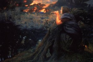 Fantazie za soumraku by Edward Robert Hughes Oil Painting
