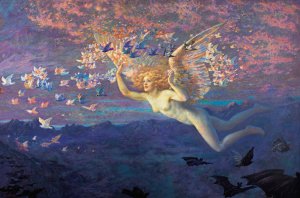 Wings Of The Morning by Edward Robert Hughes Oil Painting