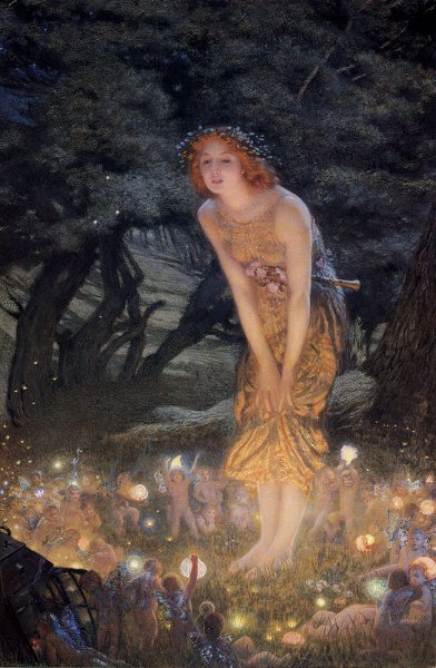Main Product Photo of Midsummer Eve Painting by Edward Robert Hughes R.W.S.