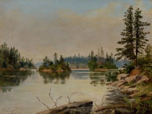 From Bare Island, Stony Lake, Ontario by Edward Roper Oil Painting