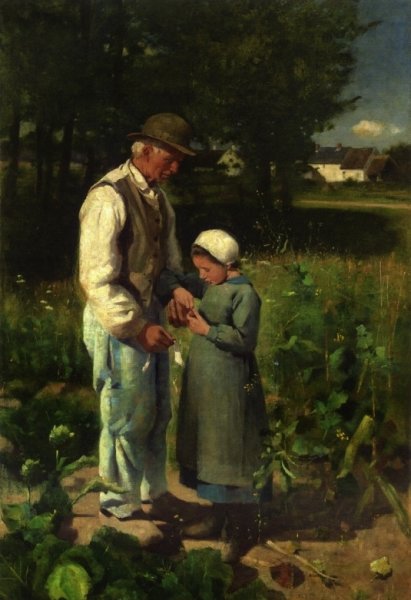 In the Fields by Edward Stott - Hand-Painted Oil Painting Reproduction